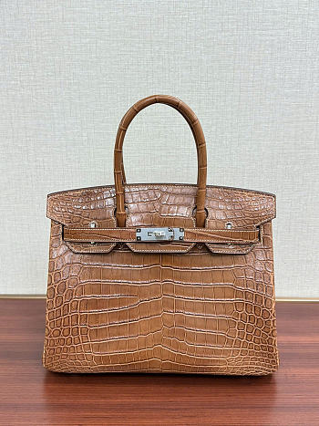 Hermes birkin crocodile Leather bag Size 30cm