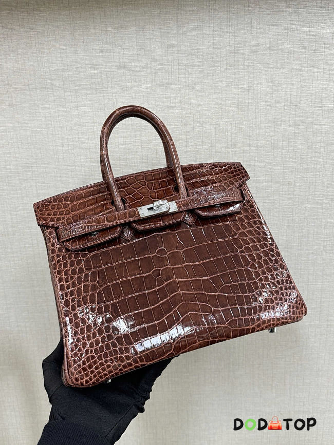 Hermes birkin crocodile Leather bag Size 25cm - 1