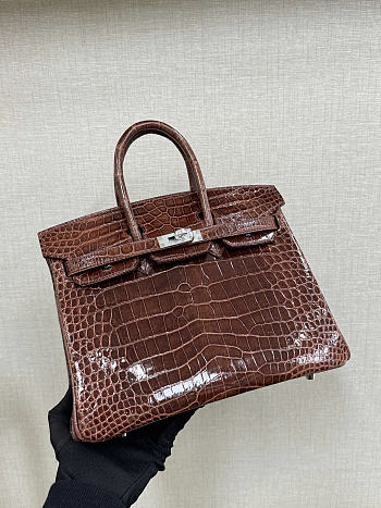 Hermes birkin crocodile Leather bag Size 25cm