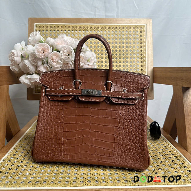 Hermes birkin crocodile Leather bag Size 25cm - 01 - 1