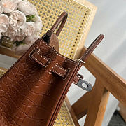 Hermes birkin crocodile Leather bag Size 25cm - 01 - 5