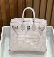 Hermes birkin crocodile Leather bag Size 25cm - AB - 3