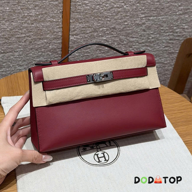 Hermes Kelly Pochette Swift mini bag size 22x12x7cm - 1
