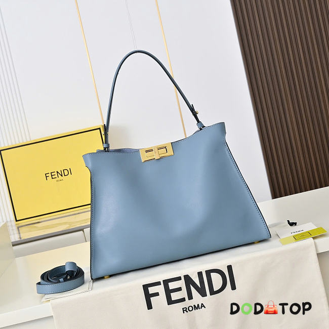 Fendi peekaboo blue bag size 35x25cm - 1
