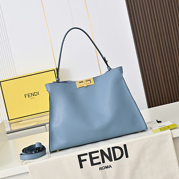 Fendi peekaboo blue bag size 35x25cm