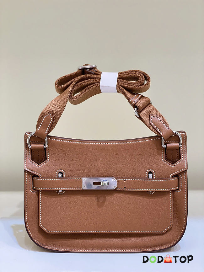Hermes Jypsiere brown mini bag silver hardware Swift leather size 23x17x5 cm - 1