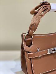 Hermes Jypsiere brown mini bag silver hardware Swift leather size 23x17x5 cm - 6