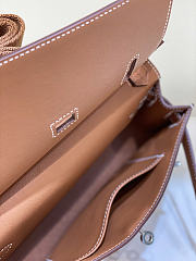 Hermes Jypsiere brown mini bag silver hardware Swift leather size 23x17x5 cm - 3