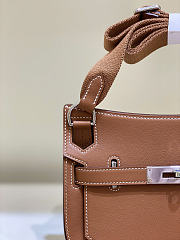 Hermes Jypsiere brown mini bag silver hardware Swift leather size 23x17x5 cm - 2
