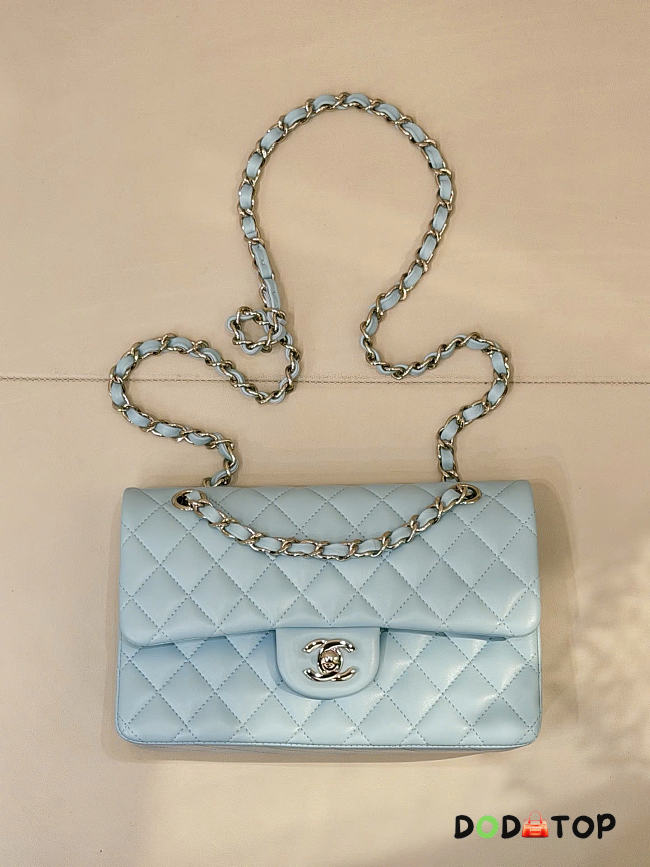Chanel flap bag blue silver hardware size 25cm - 1
