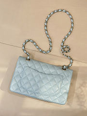 Chanel flap bag blue silver hardware size 25cm - 4