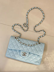 Chanel flap bag blue silver hardware size 25cm - 2
