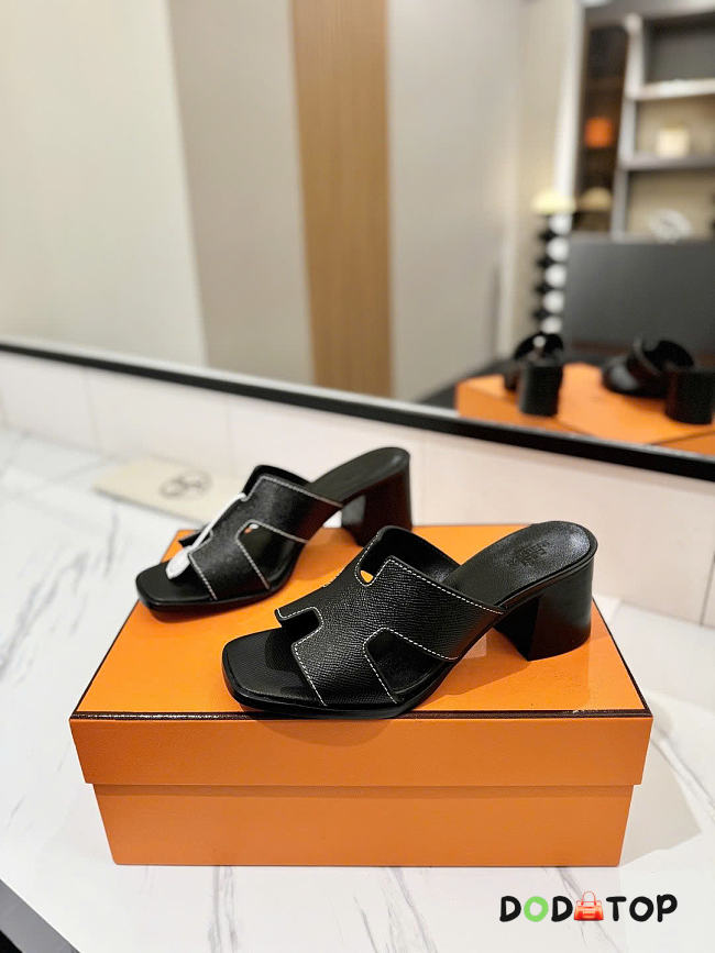 Hermes sandals black - 7cm - 1
