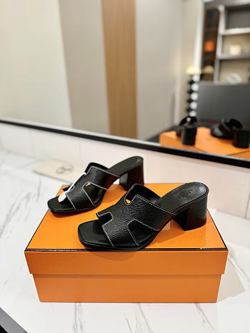 Hermes sandals black - 7cm