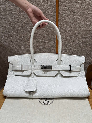 Hermes birkin white togo leather shouder bag size 42x21x18cm