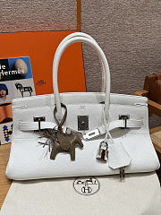 Hermes birkin white togo leather shouder bag size 42x21x18cm - 4