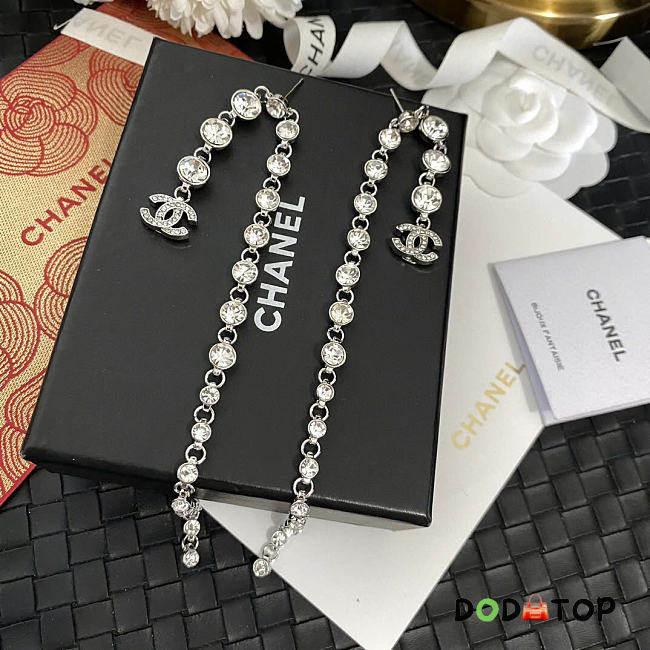 Chanel long earrings silver  - 1