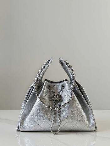 Chanel hobo silver bag size 30x26x14cm