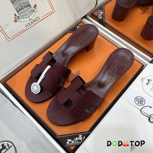 Hermes sandals dark cherry red - 5cm - 1