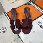 Hermes sandals dark cherry red - 5cm - 4