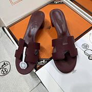 Hermes sandals dark cherry red - 5cm - 3