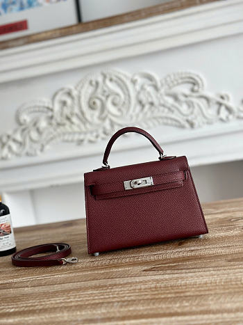 Hermes kelly red bag size 19cm