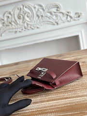 Hermes kelly red bag size 19cm - 5