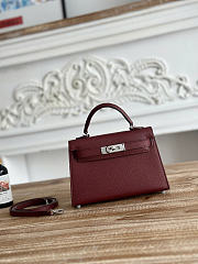 Hermes kelly red bag size 19cm - 3
