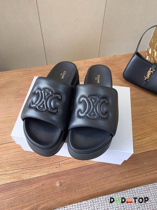 Celine Block Slide With Triomphe In Lambskin  - 1