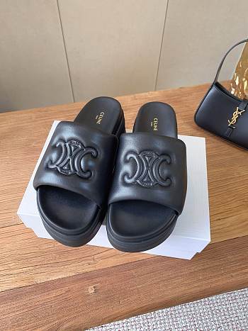 Celine Block Slide With Triomphe In Lambskin 