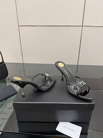 YSL JERRY mules in TPU and rhinestones black