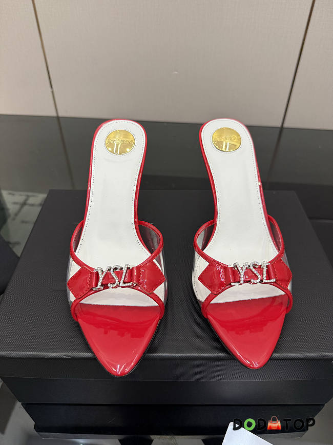 YSL JERRY mules in TPU and rhinestones red - 1