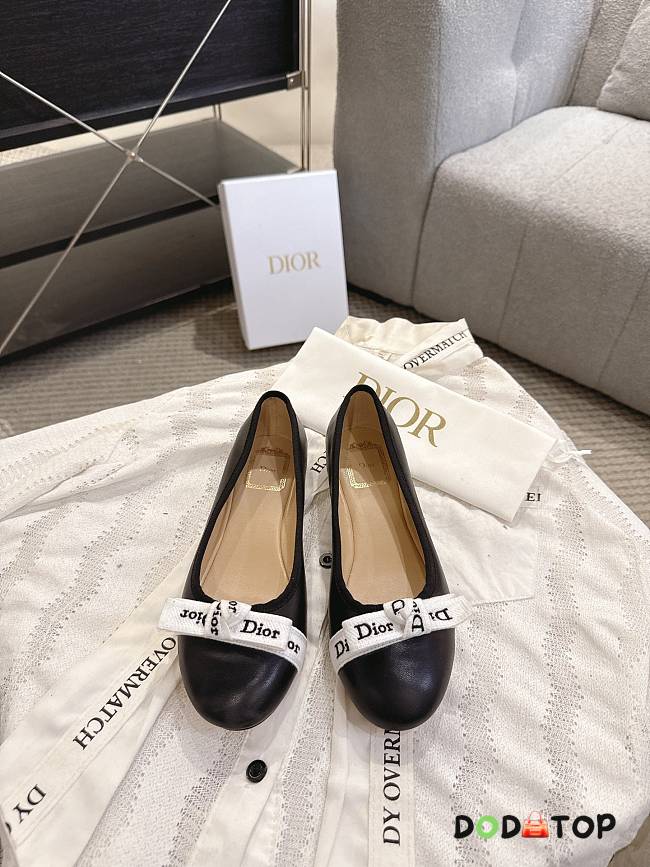 J'Adior Ballet Flat Black Lambskin - 1