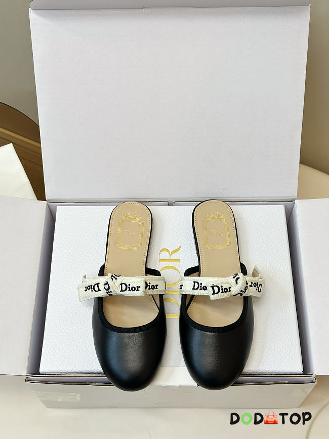 J'Adior Mule Black Lambskin  - 1