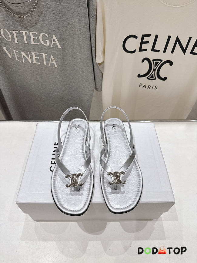 Celine Biki Sandal in Calfskin silver - 1