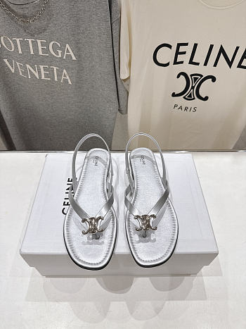 Celine Biki Sandal in Calfskin silver