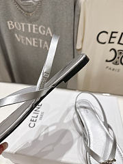 Celine Biki Sandal in Calfskin silver - 5