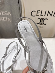 Celine Biki Sandal in Calfskin silver - 3
