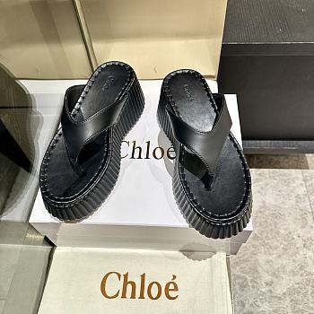 Chloé 80mm platform toe-post sandals black