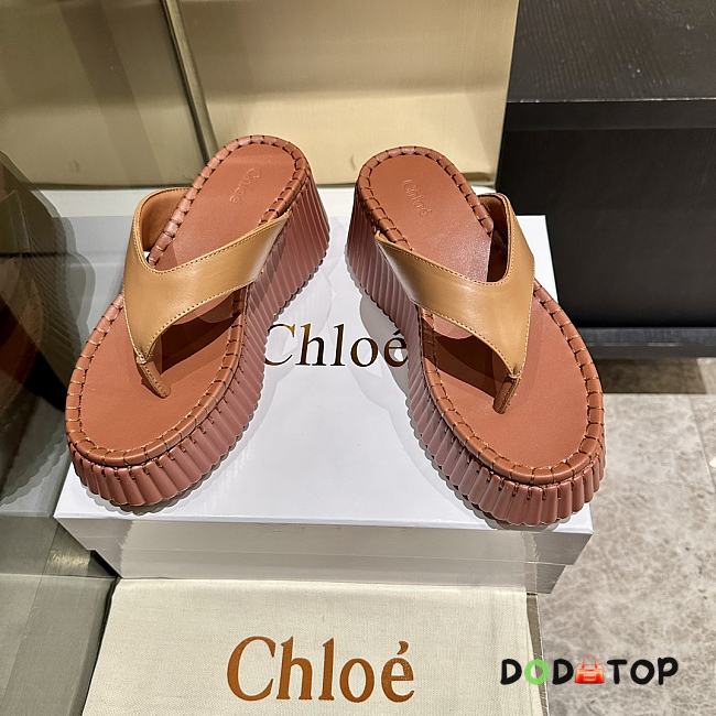 Chloé 80mm platform toe-post sandals brown - 1
