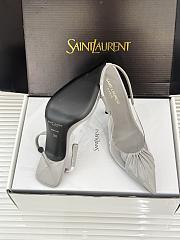 Yves Saint Laurent Black Patent Leather and PVC Pointed Toe Slingback Pumps - 01 - 6