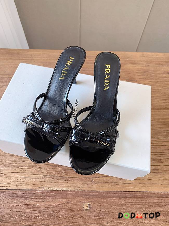  Prada 75mm Vernice Leather Mule Sandals - 1