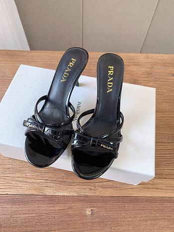  Prada 75mm Vernice Leather Mule Sandals