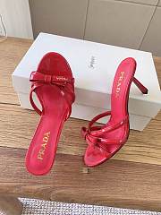 Prada 75mm Vernice Leather Mule Sandals - red - 4