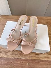 Prada 75mm Vernice Leather Mule Sandals - beige - 1