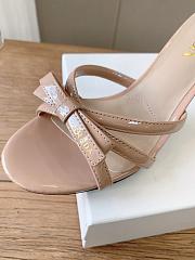 Prada 75mm Vernice Leather Mule Sandals - beige - 6