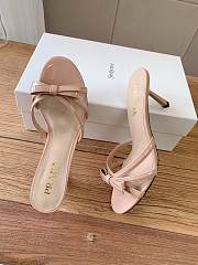 Prada 75mm Vernice Leather Mule Sandals - beige - 4