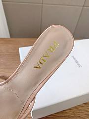 Prada 75mm Vernice Leather Mule Sandals - beige - 3