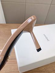 Prada 75mm Vernice Leather Mule Sandals - beige - 2