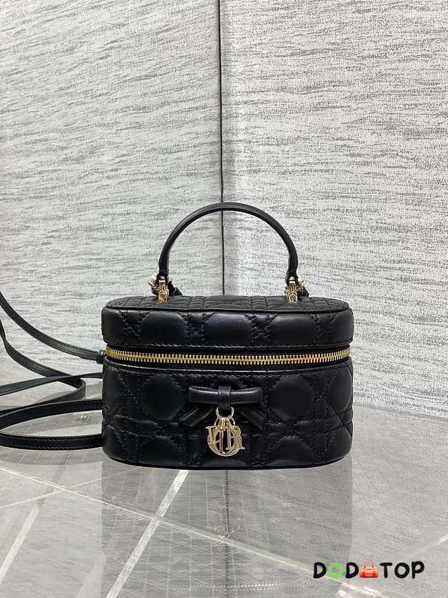Dior Mini Vanity black bag Lambskin size 17x10.5x8cm - 1